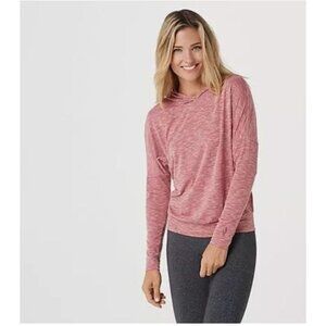 Skechers Womens Hoodie Heathered Long Sleeve Top Polyester Rayon Spandex Blend
